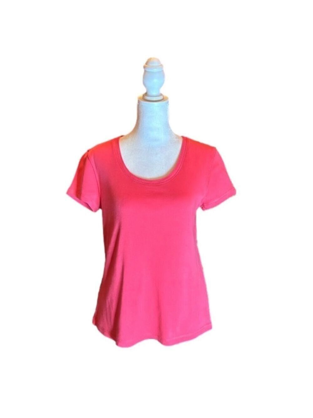 CHRISTOPHER & BANKS Coral Pink "Find Your Fit" Shaped Fit Tee-Shirt Size S